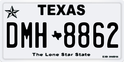 TX license plate DMH8862