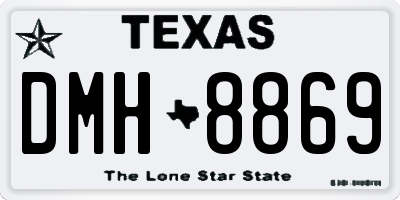 TX license plate DMH8869