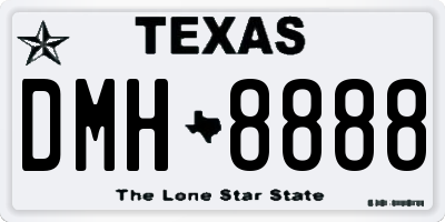 TX license plate DMH8888
