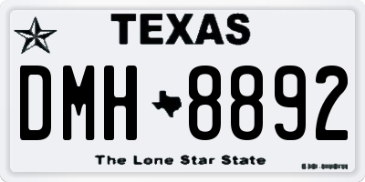 TX license plate DMH8892