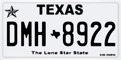 TX license plate DMH8922