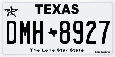 TX license plate DMH8927