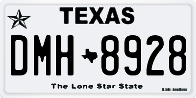 TX license plate DMH8928
