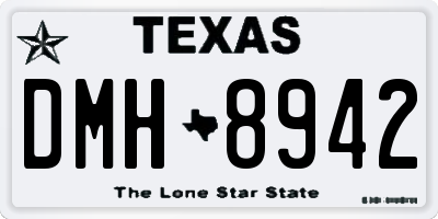 TX license plate DMH8942