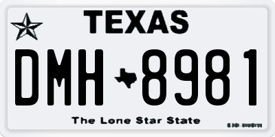 TX license plate DMH8981