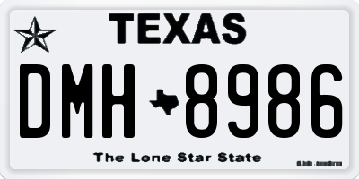 TX license plate DMH8986