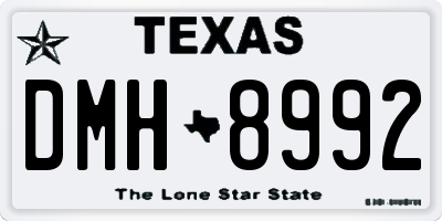 TX license plate DMH8992