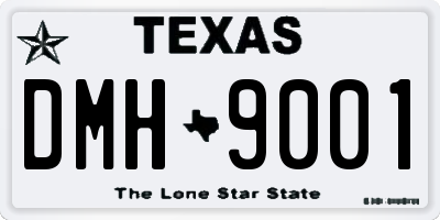 TX license plate DMH9001