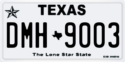 TX license plate DMH9003