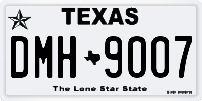 TX license plate DMH9007