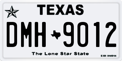 TX license plate DMH9012