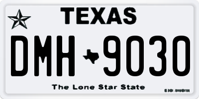 TX license plate DMH9030