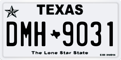 TX license plate DMH9031