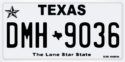 TX license plate DMH9036