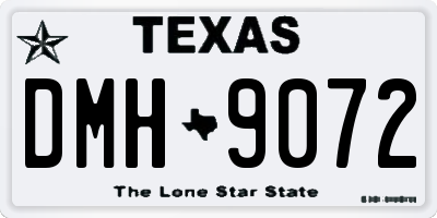 TX license plate DMH9072