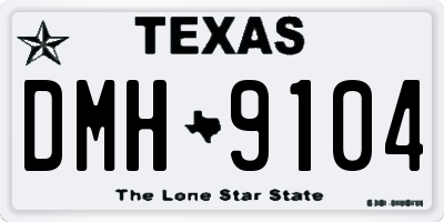 TX license plate DMH9104