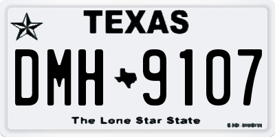 TX license plate DMH9107