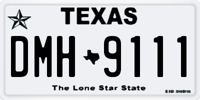 TX license plate DMH9111