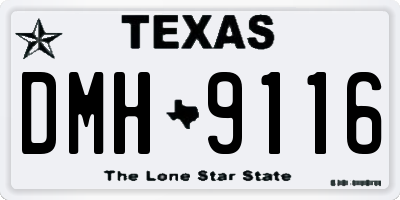TX license plate DMH9116