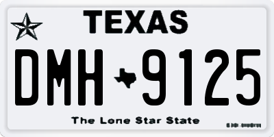TX license plate DMH9125