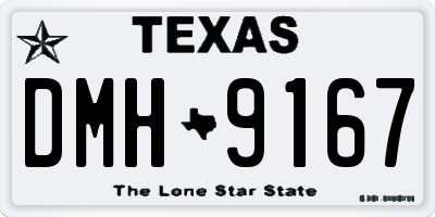 TX license plate DMH9167