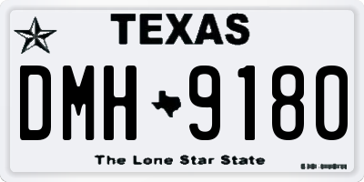 TX license plate DMH9180