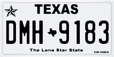 TX license plate DMH9183
