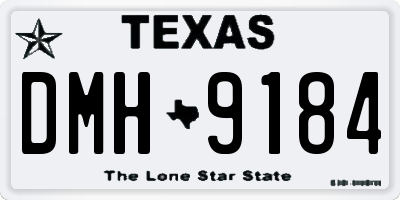 TX license plate DMH9184