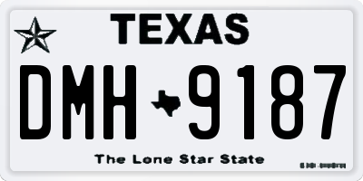 TX license plate DMH9187