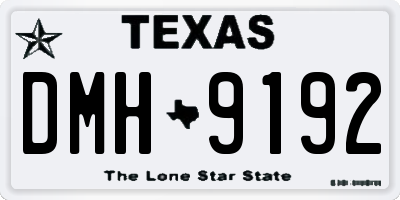 TX license plate DMH9192