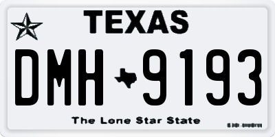 TX license plate DMH9193