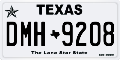TX license plate DMH9208