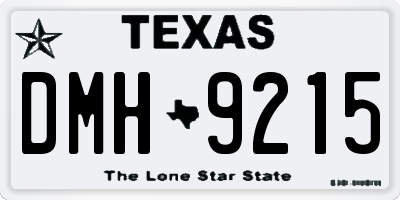 TX license plate DMH9215
