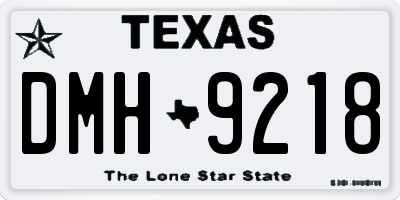 TX license plate DMH9218