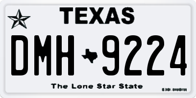 TX license plate DMH9224