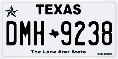 TX license plate DMH9238