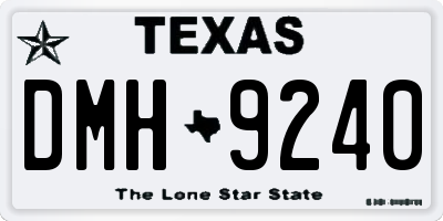 TX license plate DMH9240