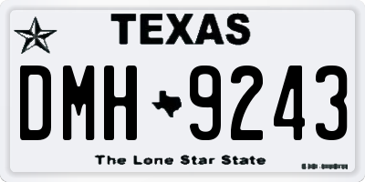 TX license plate DMH9243