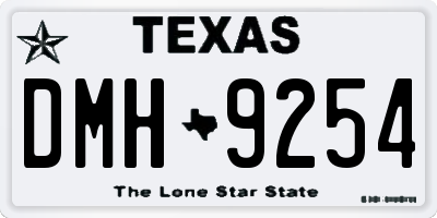 TX license plate DMH9254