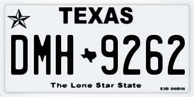 TX license plate DMH9262