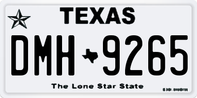 TX license plate DMH9265