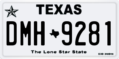 TX license plate DMH9281