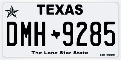 TX license plate DMH9285