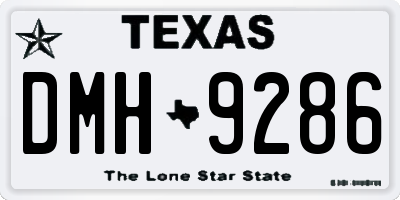 TX license plate DMH9286