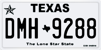 TX license plate DMH9288
