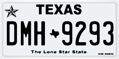 TX license plate DMH9293