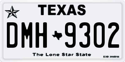 TX license plate DMH9302
