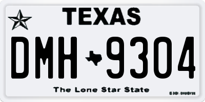 TX license plate DMH9304