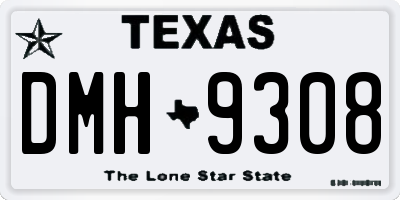 TX license plate DMH9308
