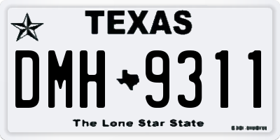 TX license plate DMH9311